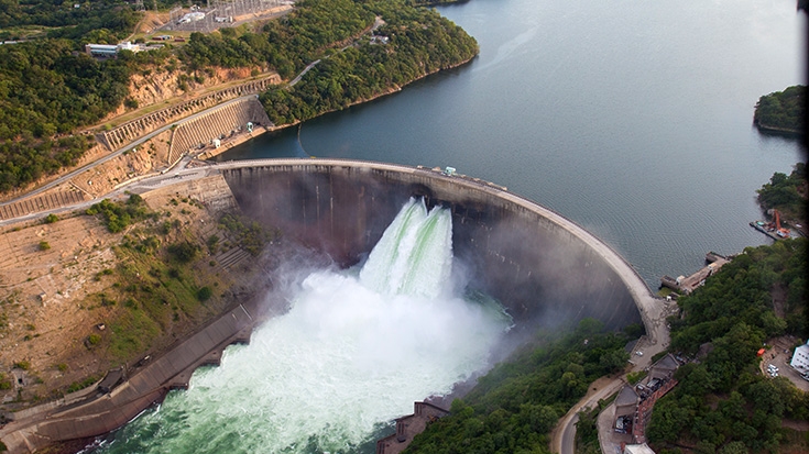 Lake Kariba, the world's largest dam, straddles the Zambia and Zimbabwe / credit: Marcus Wishart, World Bank Group