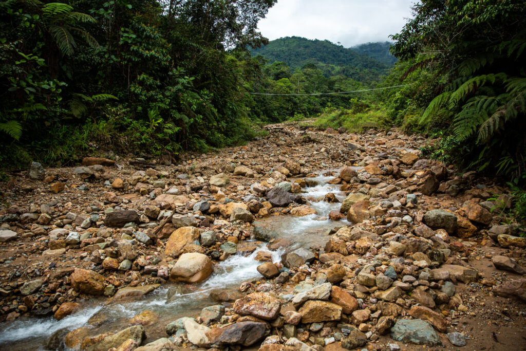 Close to the Libero Copper and Gold mining project, three important rivers pass through the area, the Mocoa (seen here), the Caquetá and the Putumayo rivers. All are tributaries of the Amazon River, so contamination of their waters would affect the entire Amazon region / credit: Antonio Cascio